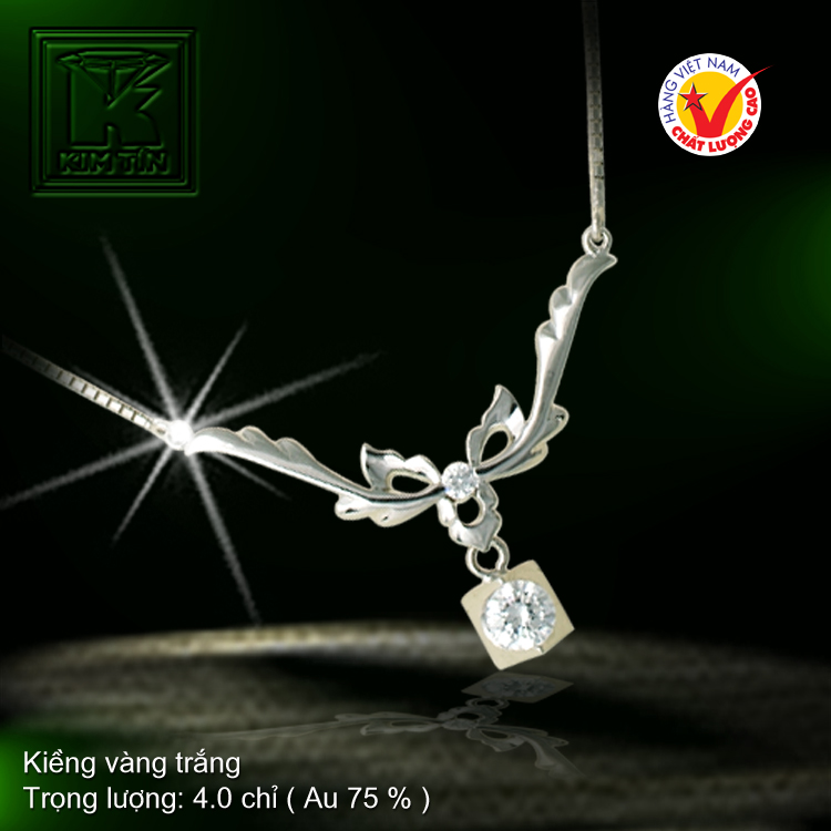 Kiềng cổ vàng trắng 18K