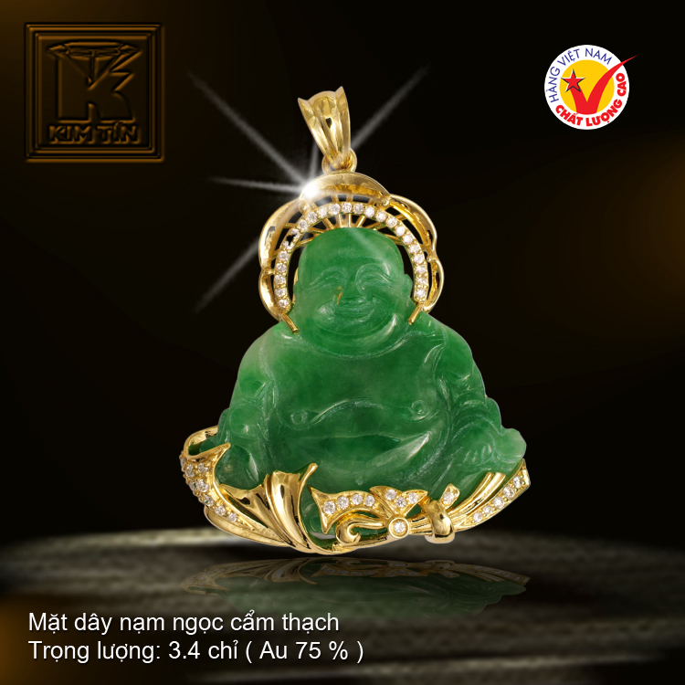 Mặt dây Ngọc cẩm thạch vàng 18K