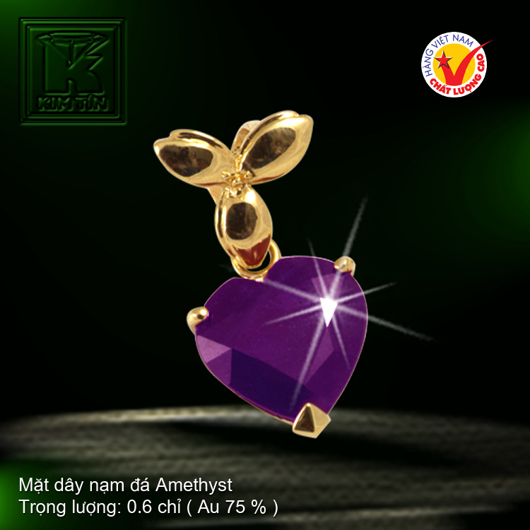 Mặt dây nạm đá Amethyst