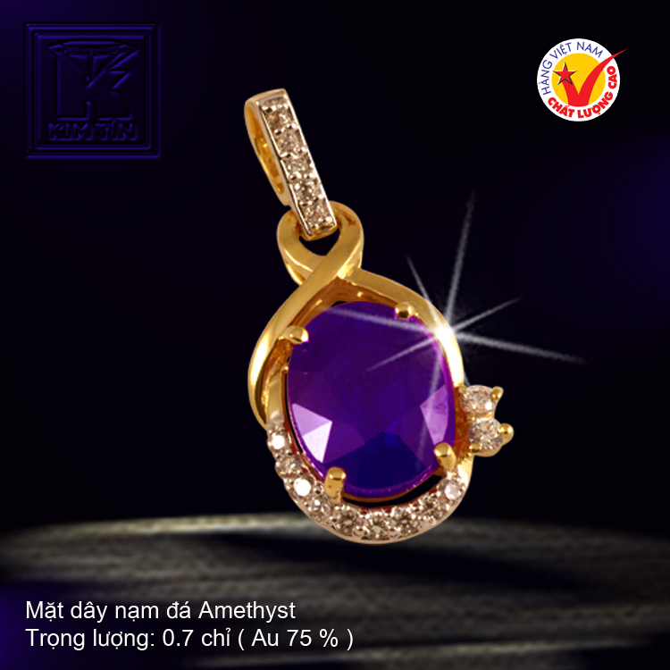 Mặt dây nạm đá Amethyst