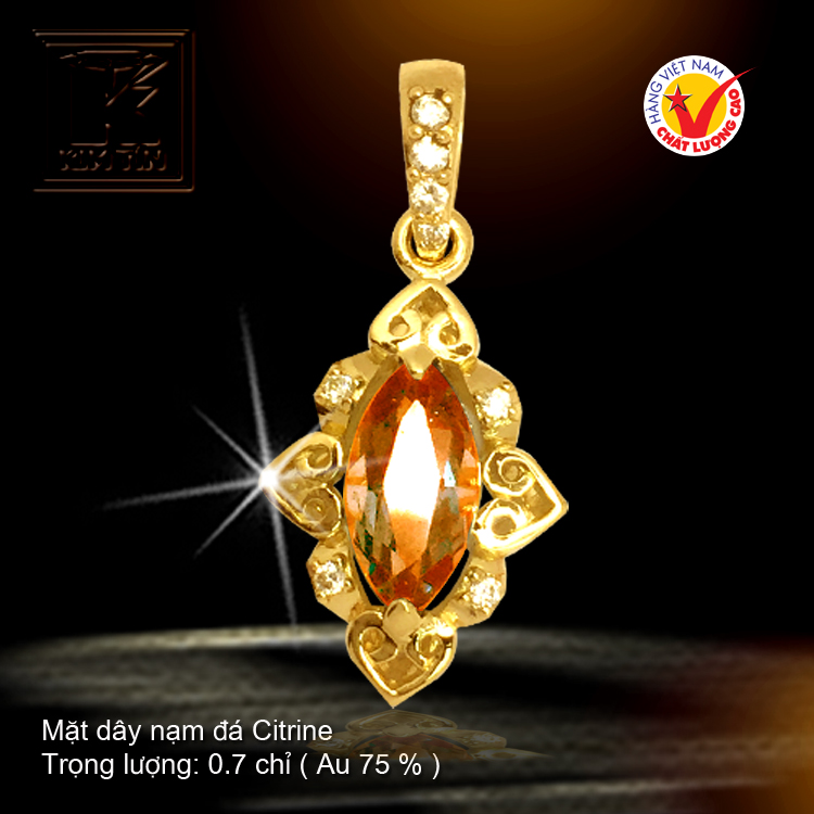 Mặt dây vàng màu 18K