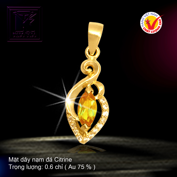 Mặt dây vàng màu 18K