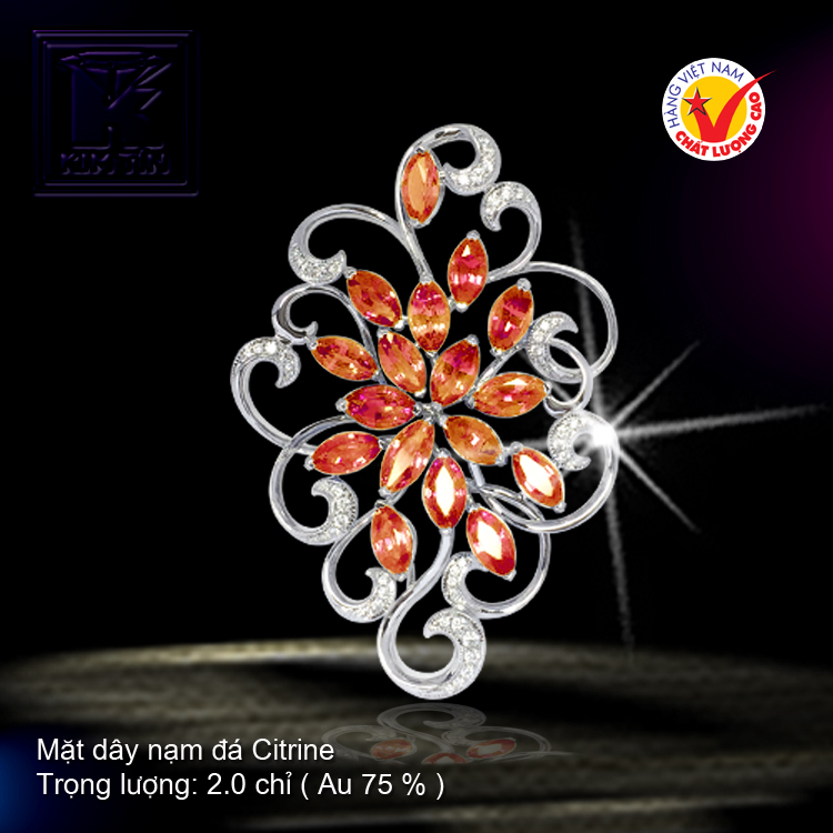 Mặt dây vàng màu 18K