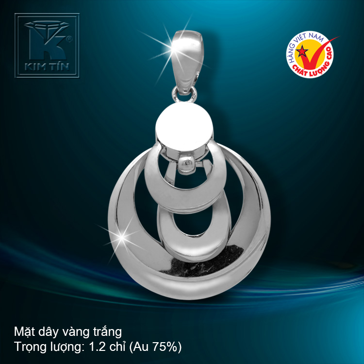 Mặt dây vàng trắng 18K