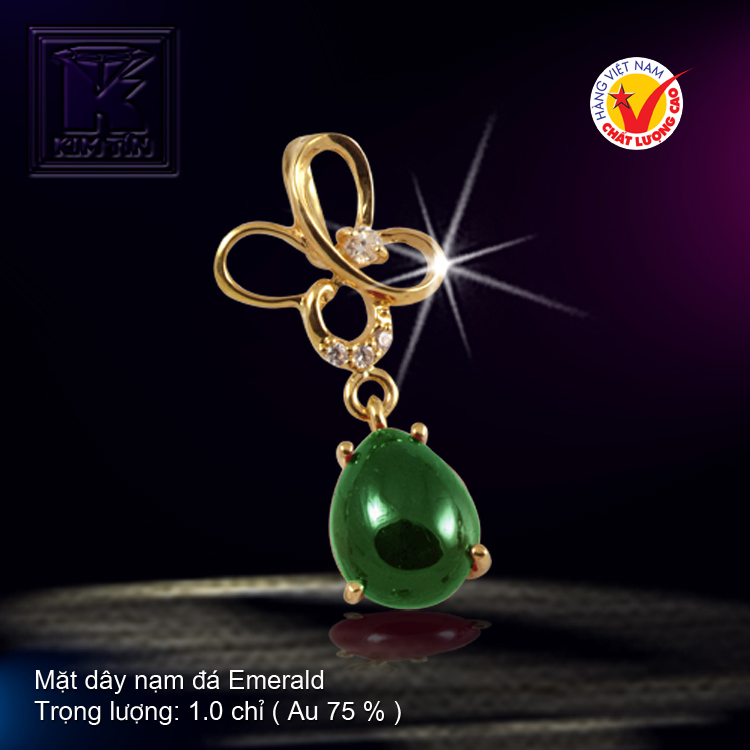 Mặt dây nạm đá Emerald