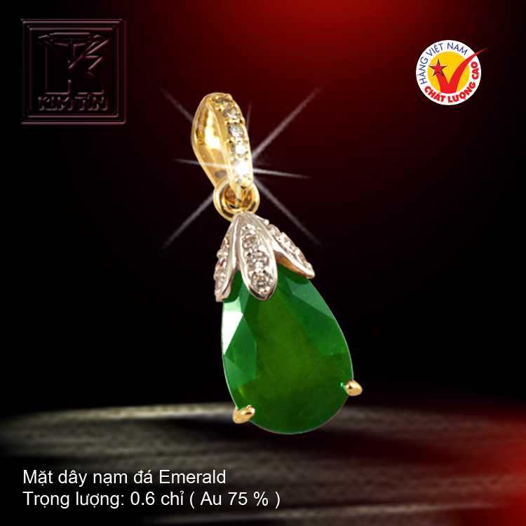 Mặt dây nạm đá Emerald