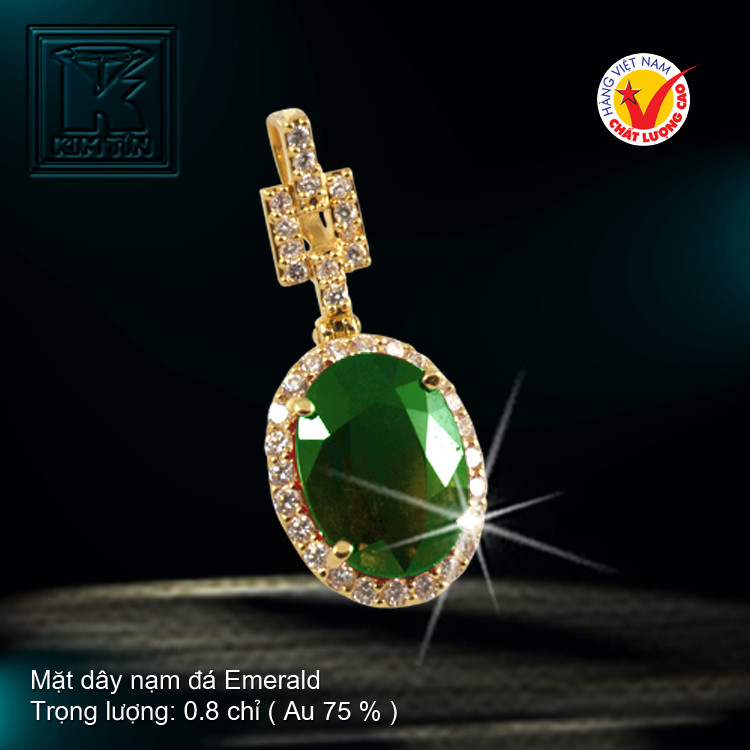 Mặt dây nạm đá Emerald