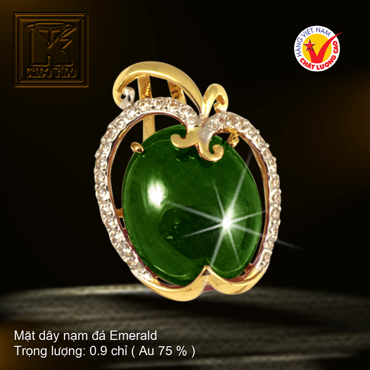 Mặt dây nạm đá Emerald