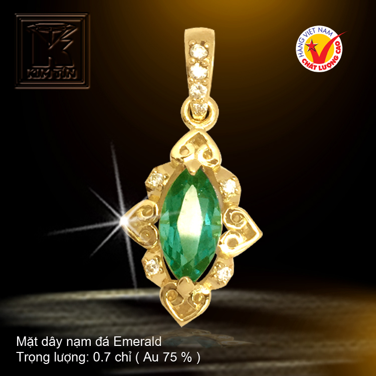 Mặt dây nạm đá Emerald