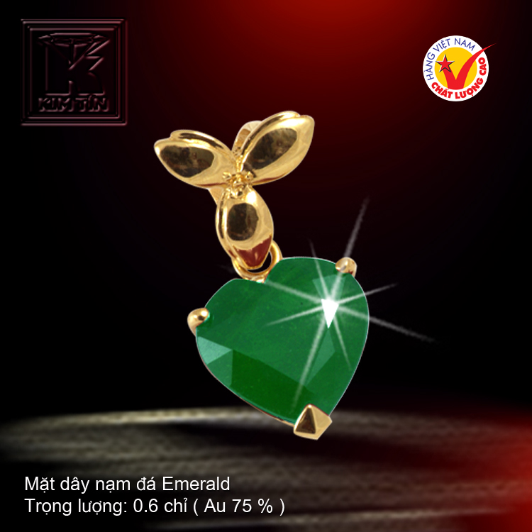 Mặt dây nạm đá Emerald