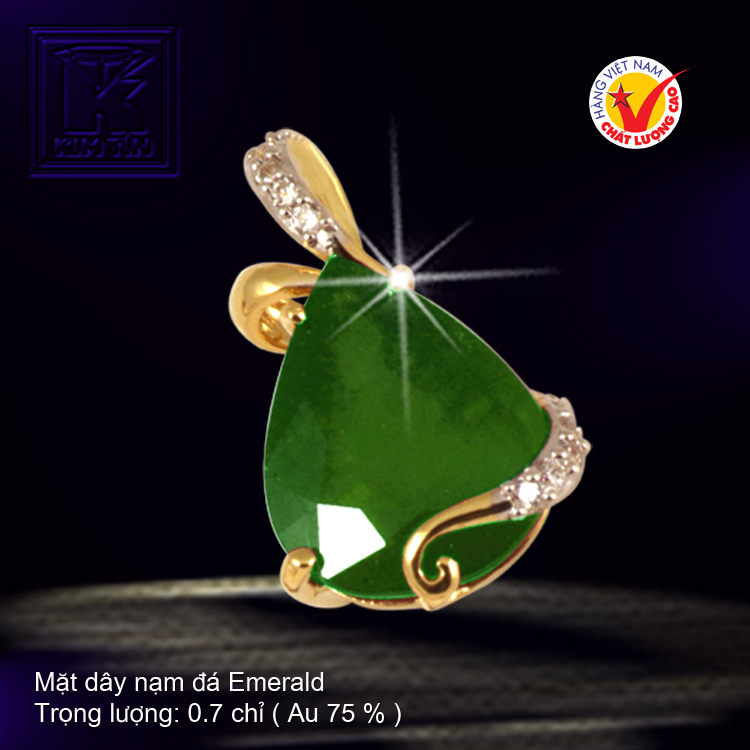 Mặt dây nạm đá Emerald