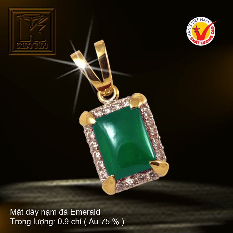 Mặt dây nạm đá Emerald