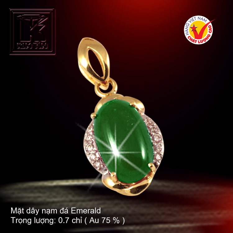 Mặt dây nạm đá Emerald