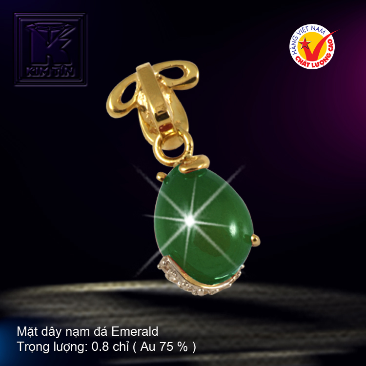 Mặt dây nạm đá Emerald