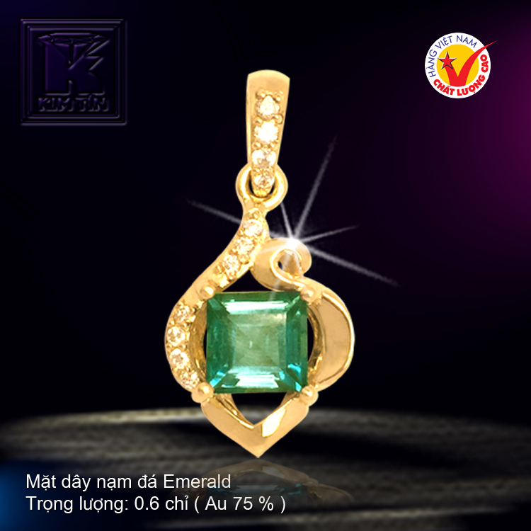 Mặt dây nạm đá Emerald