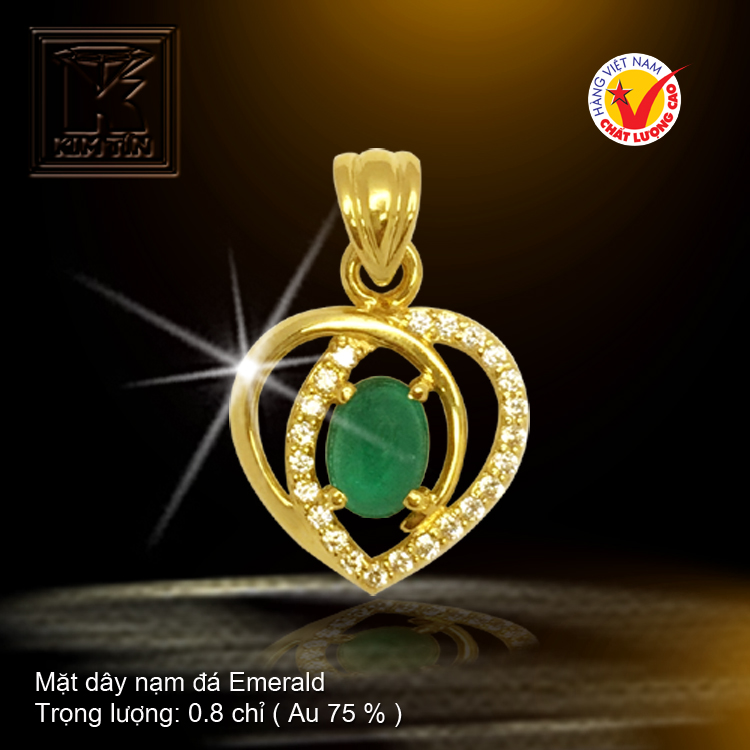 Mặt dây nạm đá Emerald