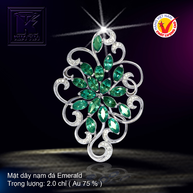 Mặt dây nạm đá Emerald