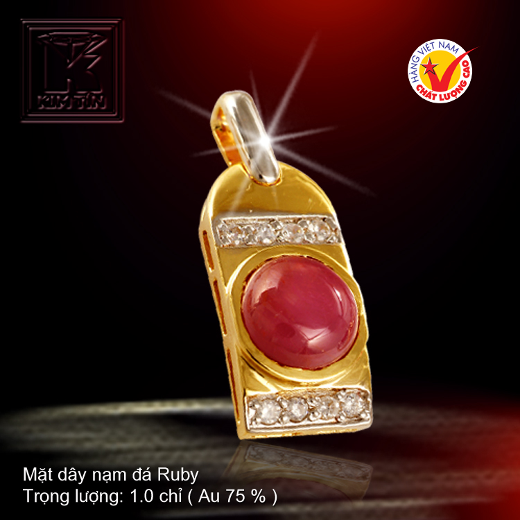 Mặt dây nạm đá Ruby