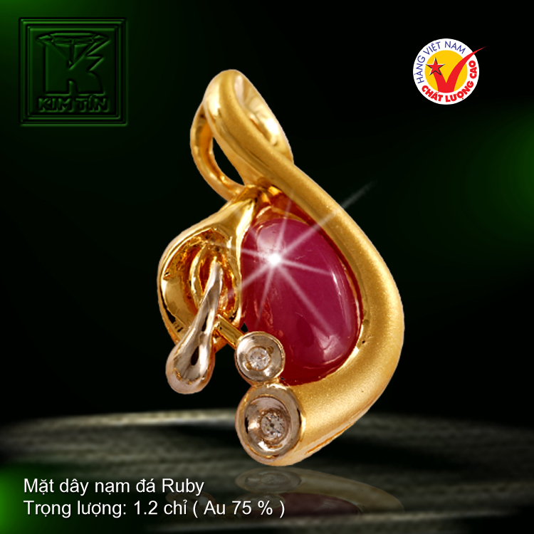 Mặt dây nạm đá Ruby