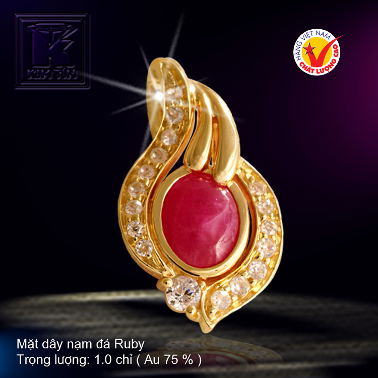 Mặt dây nạm đá Ruby