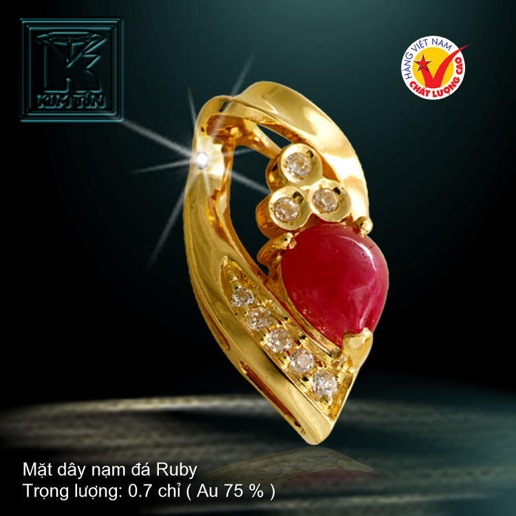 Mặt dây nạm đá Ruby