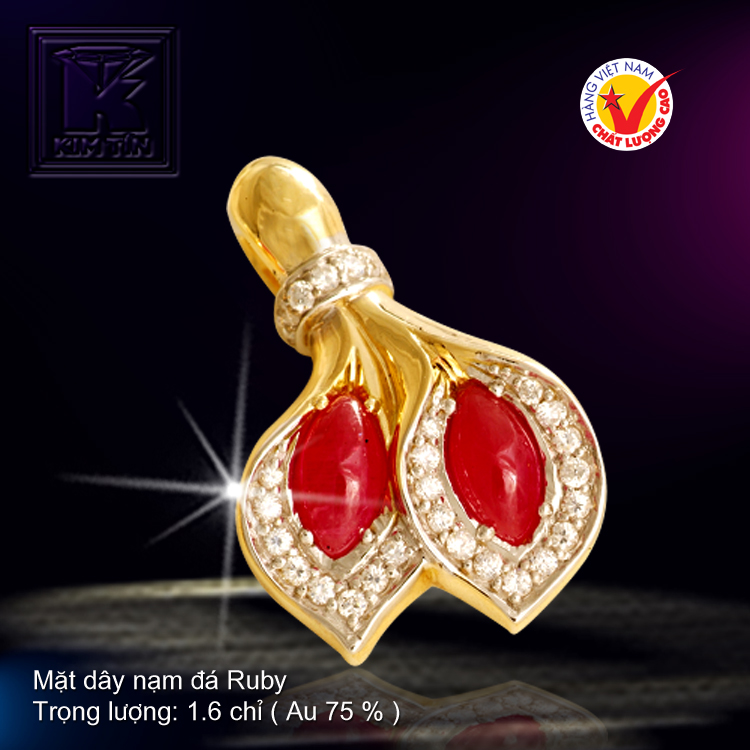 Mặt dây nạm đá Ruby