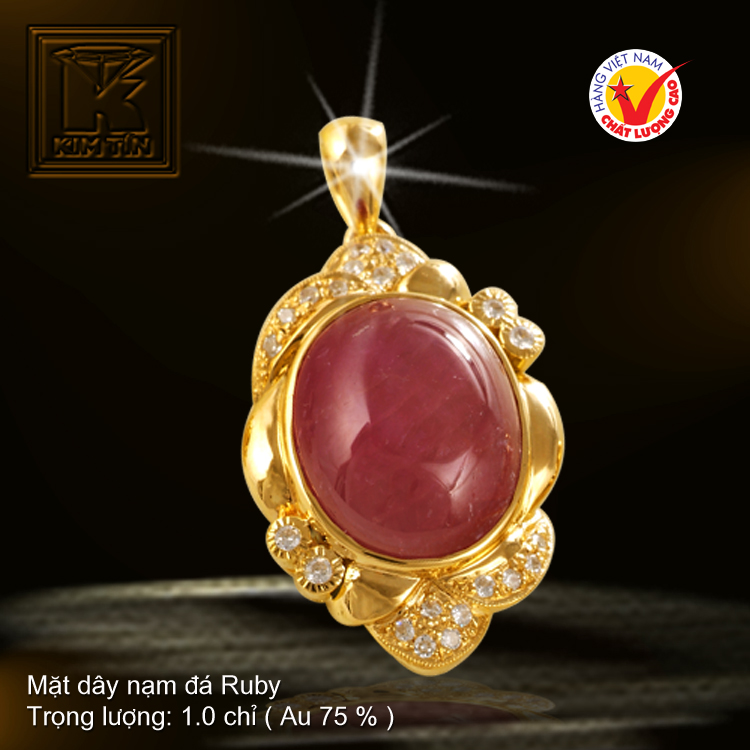 Mặt dây nạm đá Ruby