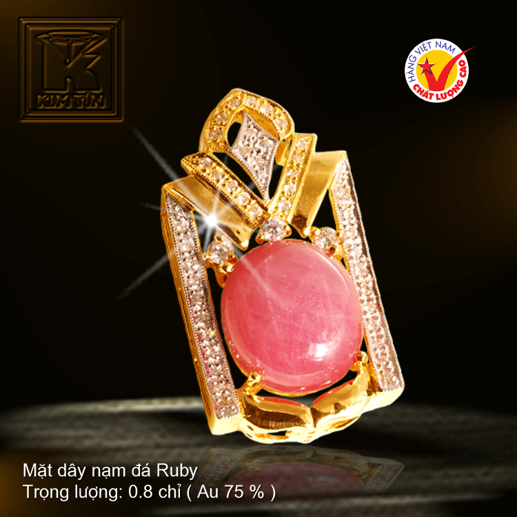 Mặt dây nạm đá Ruby