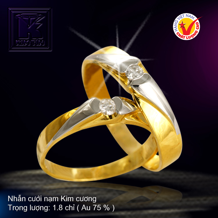 Nhẫn cưới vàng 18K