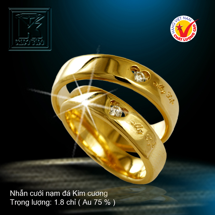 Nhẫn cưới vàng 18K