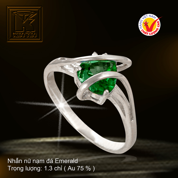 Nhẫn nữ nạm đá Emerald