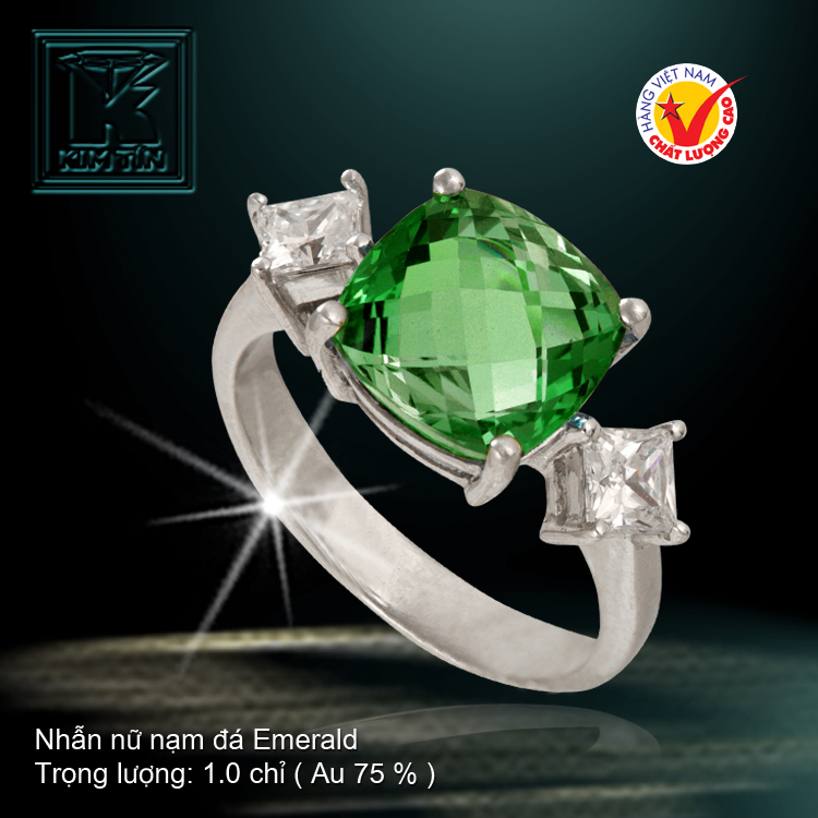 Nhẫn nữ nạm đá Emerald