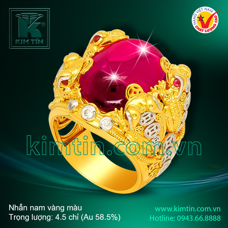 Nhẫn nam nạm đá Ruby