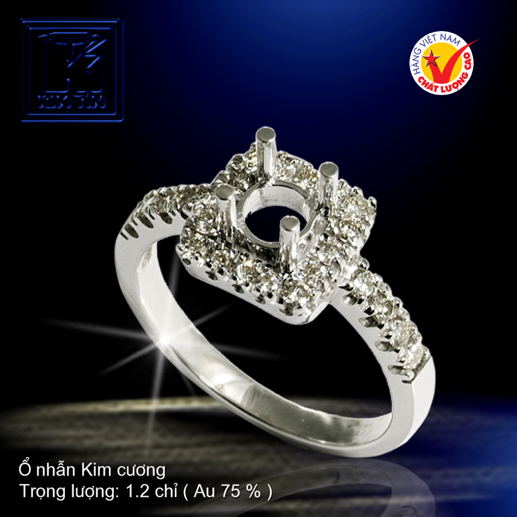 Nhẫn nữ vàng trắng 18K