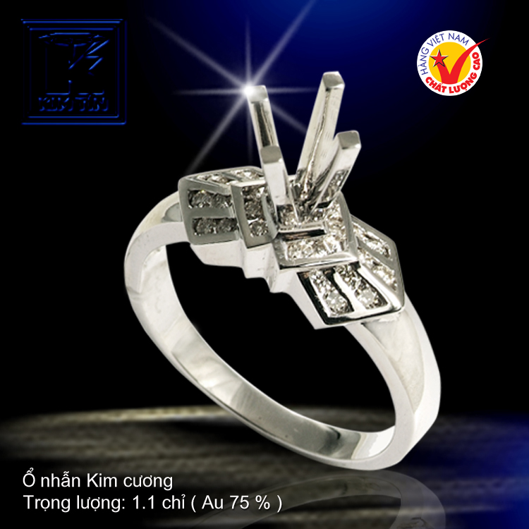 Nhẫn nữ vàng trắng 18K