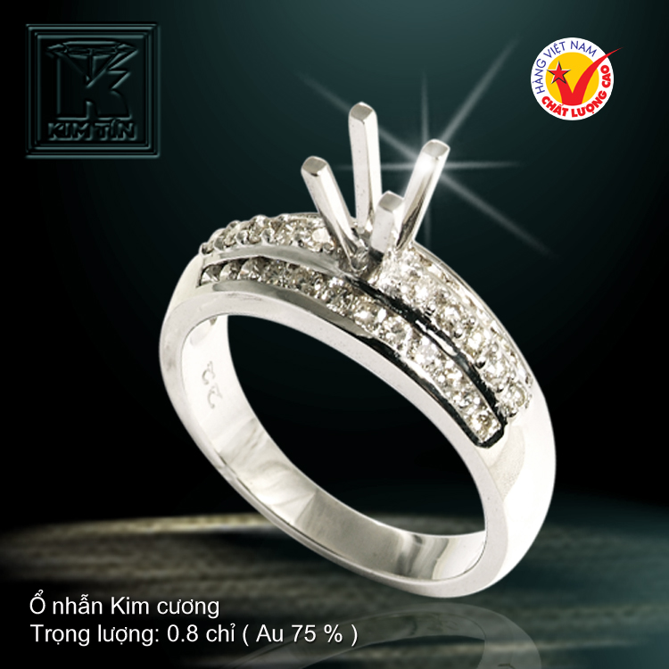 Nhẫn nữ vàng trắng 18K