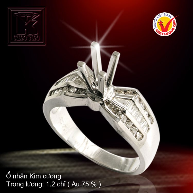 Nhẫn nữ vàng trắng 18K