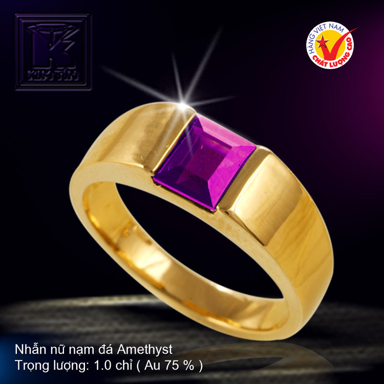 Nhẫn nữ nạm đá Amethyst