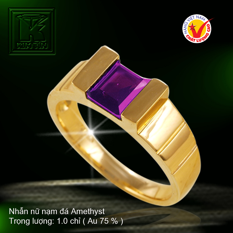 Nhẫn nữ nạm đá Amethyst