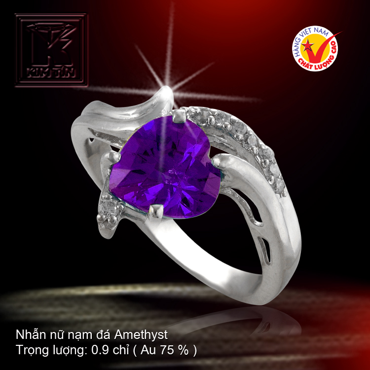 Nhẫn nữ nạm đá Amethyst