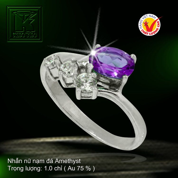 Nhẫn nữ nạm đá Amethyst