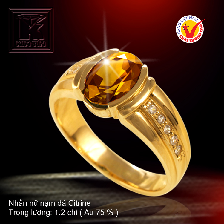 Nhẫn nữ nạm đá Citrine