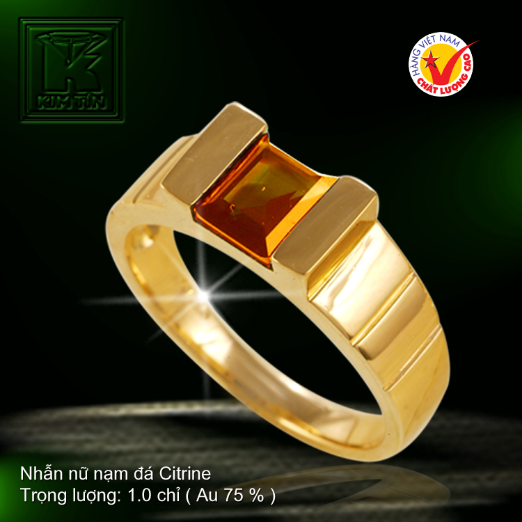 Nhẫn nữ nạm đá Citrine