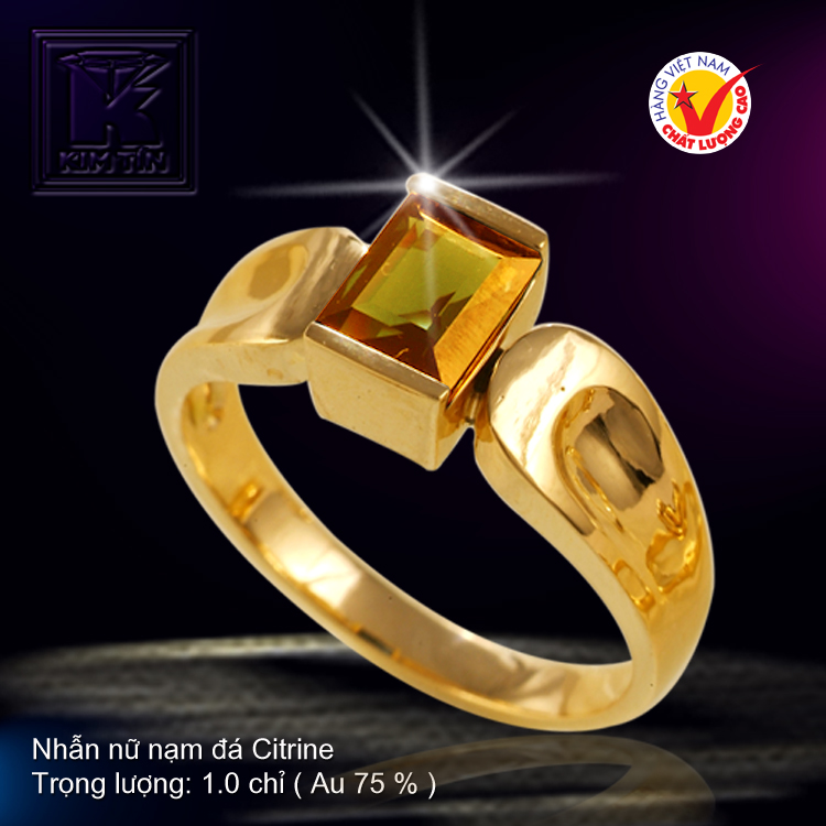 Nhẫn nữ nạm đá Citrine