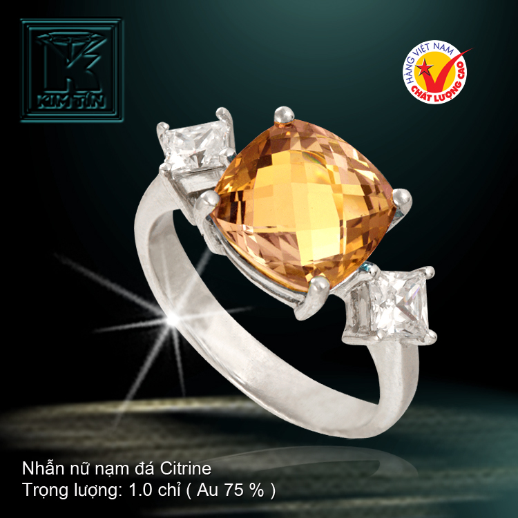 Nhẫn nữ nạm đá Citrine