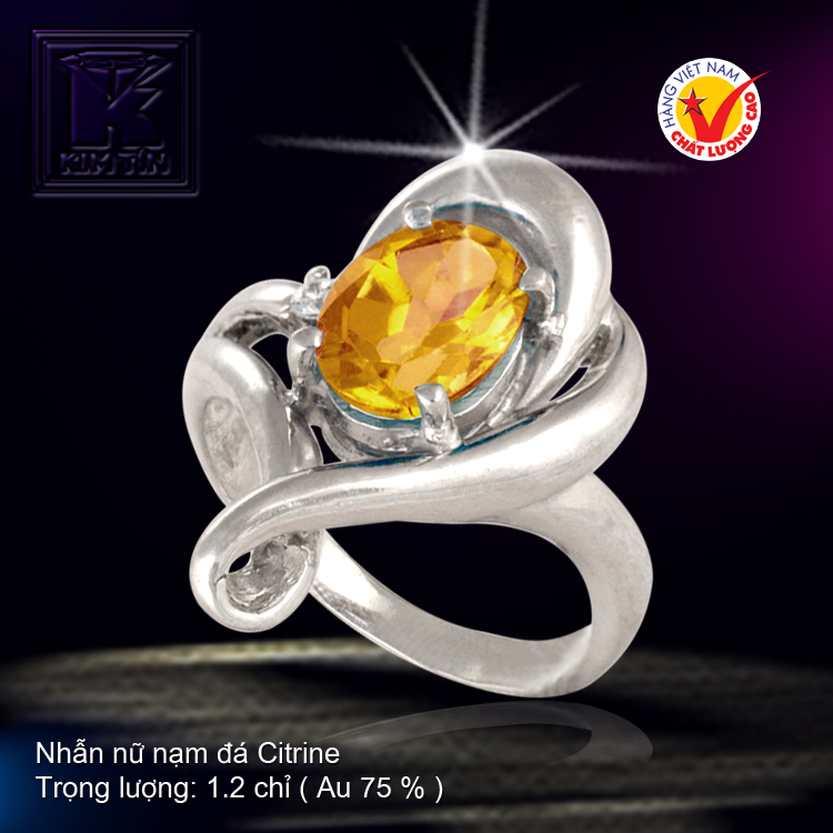 Nhẫn nữ nạm đá Citrine