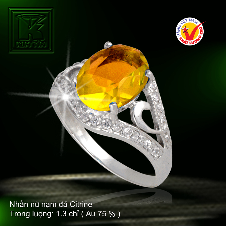 Nhẫn nữ nạm đá Citrine