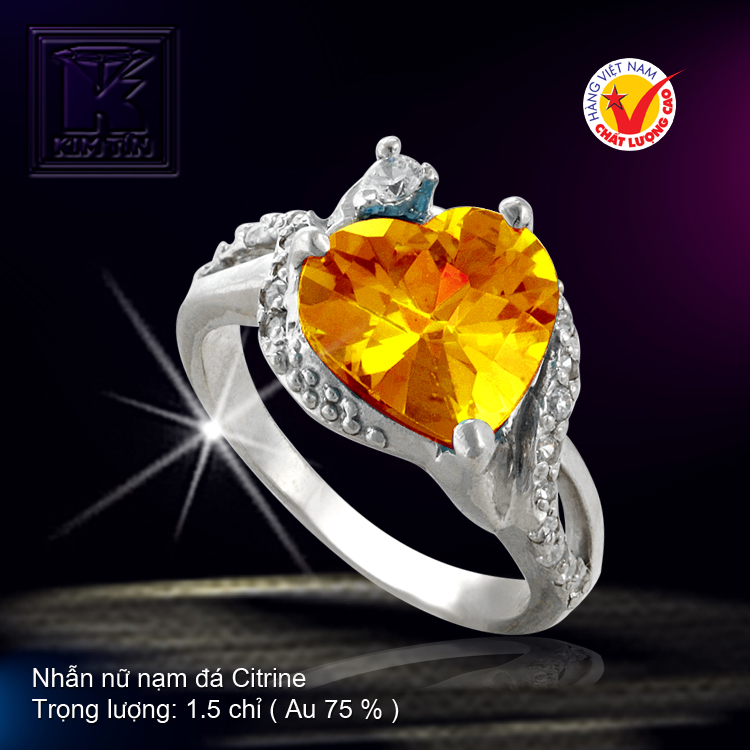 Nhẫn nữ nạm đá Citrine