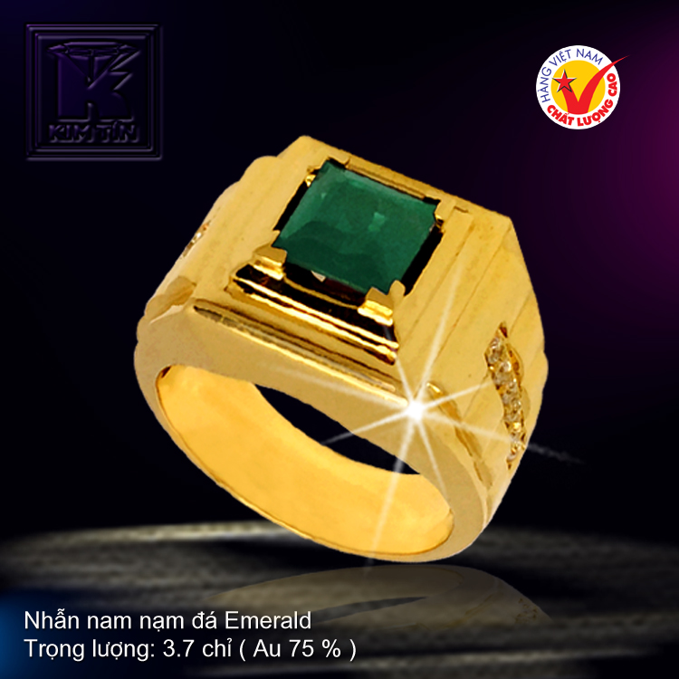 Nhẫn nam nạm đá Emerald