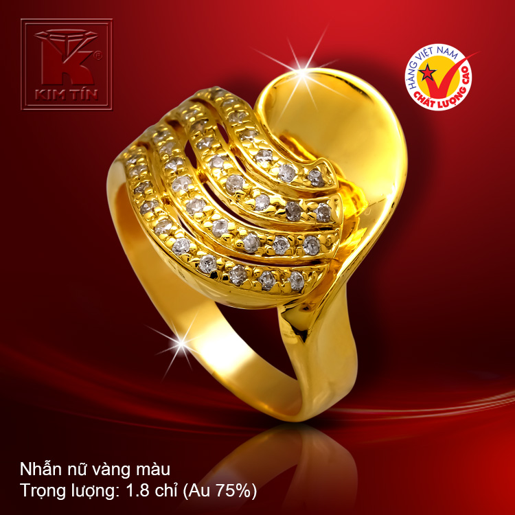 Nhẫn nữ vàng màu 18k